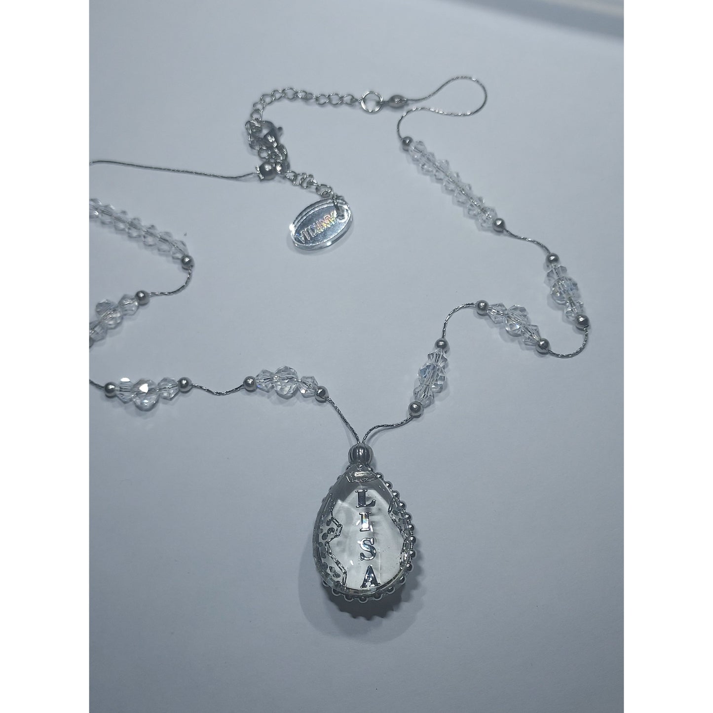 Argent Transparent (Necklace :Pendant takes up to 5 letters)