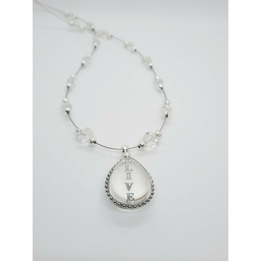 Argent Transparent Necklace ( Pendant takes up to 5 letters)