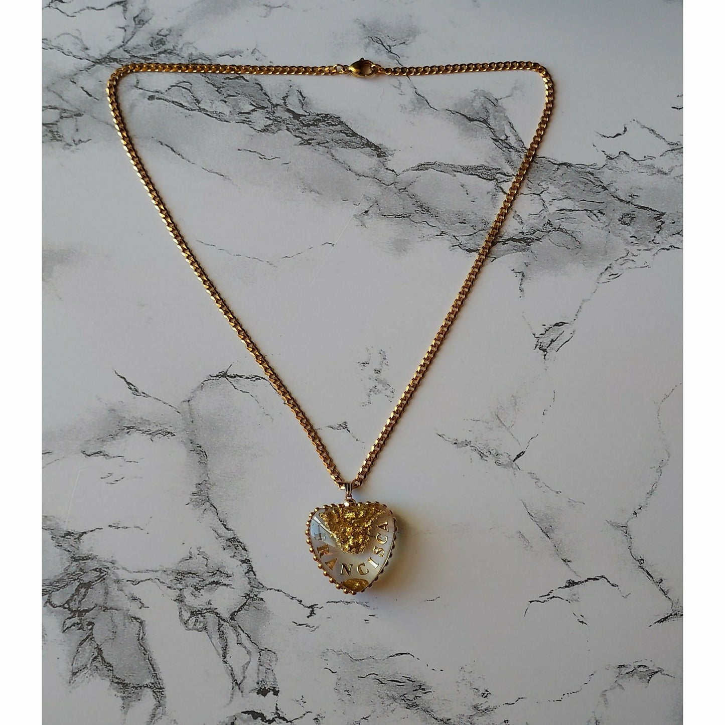 "OR TRANSPARENT"- Gold Necklace (Pendant can take up to 12 letters)