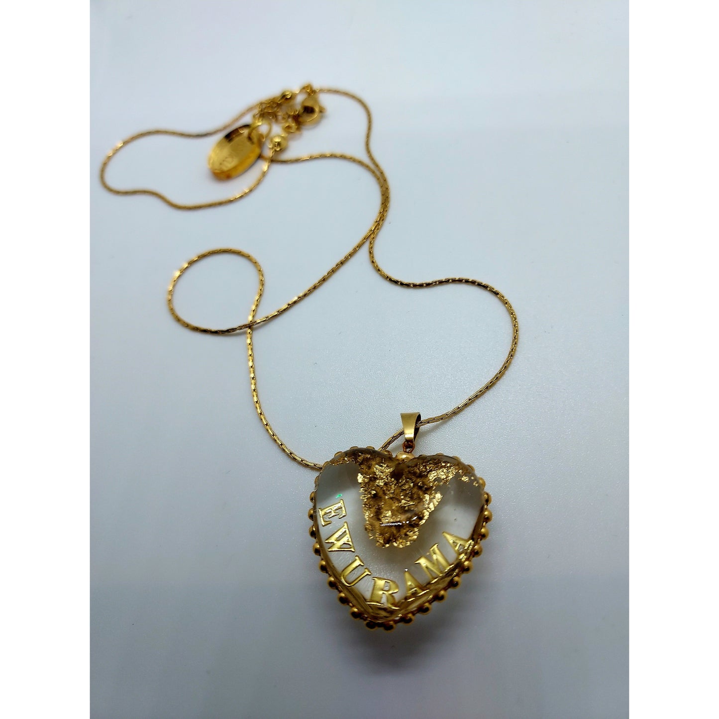 "OR TRANSPARENT"- Gold Necklace (Pendant can take up to 12 letters)